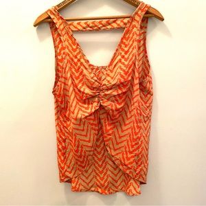 Poetry Clothing Womens Sleeveless Boho Geometric Open Front Top Size Medium